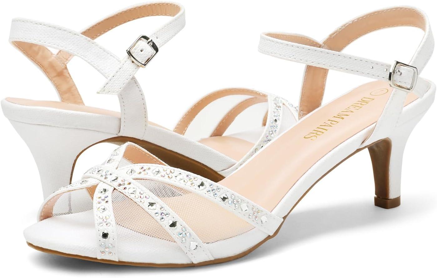 image:imageDREAM PAIRS Womens Nina Low Heel Pump Sandals150white