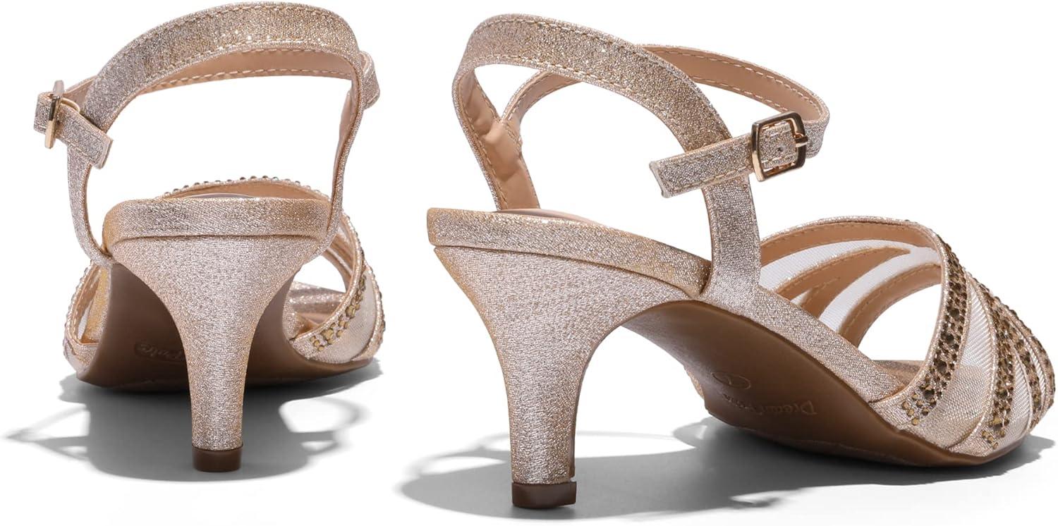image:imageDREAM PAIRS Womens Nina Low Heel Pump Sandals166gold
