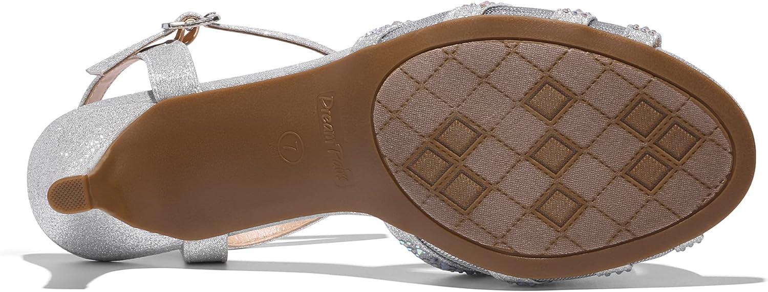 image:imageDREAM PAIRS Womens Nina Low Heel Pump Sandals166silver