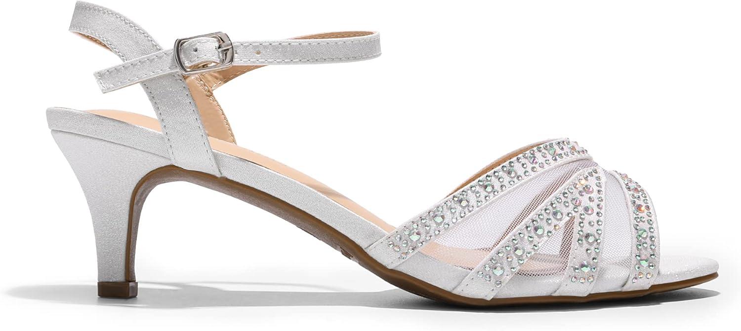 image:imageDREAM PAIRS Womens Nina Low Heel Pump Sandals166white