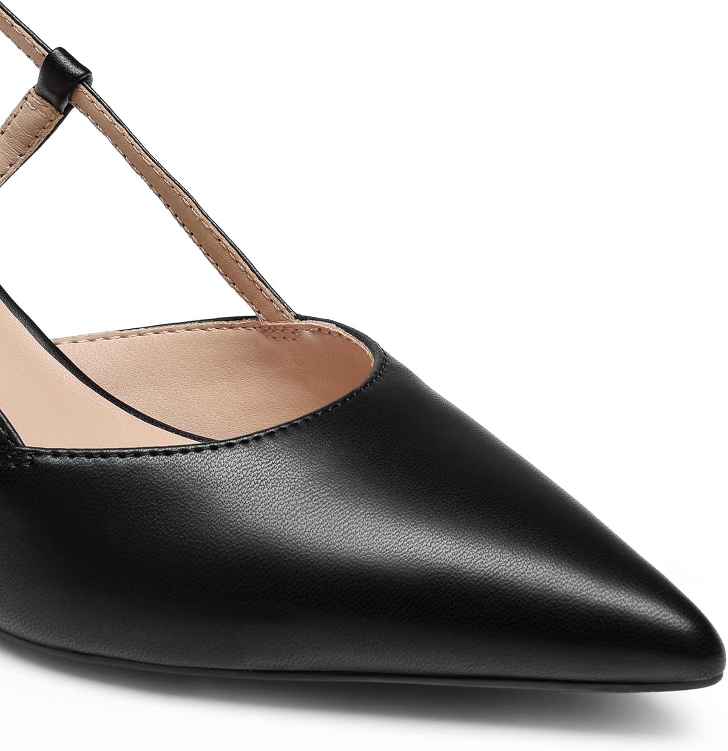 image:imageDREAM PAIRS Womens Slingback Kitten Heels Closed Pointed Toe Low Stiletto Heels Dress Bridal Party Wedding Pumps ShoesBlack