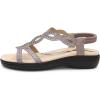 DREAM PAIRS Women’s Comfort Dressy Rhinestone Summer Beach Sandals Slip-on Flat Walking Orthopedic Sandals with Elastica Back Strap(Grey)