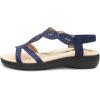 DREAM PAIRS Women’s Comfort Dressy Rhinestone Summer Beach Sandals Slip-on Flat Walking Orthopedic Sandals with Elastica Back Strap(Navy)