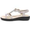 DREAM PAIRS Women’s Comfort Dressy Rhinestone Summer Beach Sandals Slip-on Flat Walking Orthopedic Sandals with Elastica Back Strap(Silver)