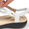 DREAM PAIRS Women’s Comfort Dressy Rhinestone Summer Beach Sandals Slip-on Flat Walking Orthopedic Sandals with Elastica Back Strap(White)