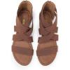 DREAM PAIRS Women’s Elastic Ankle Strap Low Wedges Sandals(Dark Brown-elastic)