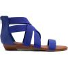 DREAM PAIRS Women’s Elastic Ankle Strap Low Wedges Sandals(Royal/Blue)