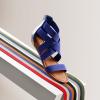 DREAM PAIRS Women’s Elastic Ankle Strap Low Wedges Sandals(Royal/Blue)