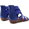 DREAM PAIRS Women’s Elastic Ankle Strap Low Wedges Sandals(Royal/Blue)