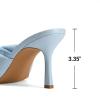 DREAM PAIRS Women’s High Stilettos Heels Mules Open Square Toe Slip On Comfort Sexy Dress Pumps Sandals Fashion Casual Prom Dress Shoes(Baby/Blue)