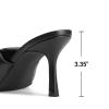 DREAM PAIRS Women’s High Stilettos Heels Mules Open Square Toe Slip On Comfort Sexy Dress Pumps Sandals Fashion Casual Prom Dress Shoes(Black)