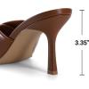 DREAM PAIRS Women’s High Stilettos Heels Mules Open Square Toe Slip On Comfort Sexy Dress Pumps Sandals Fashion Casual Prom Dress Shoes(Brown)