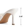 DREAM PAIRS Women’s High Stilettos Heels Mules Open Square Toe Slip On Comfort Sexy Dress Pumps Sandals Fashion Casual Prom Dress Shoes(White)
