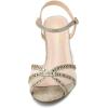 DREAM PAIRS Women’s Nina Low Heel Pump Sandals(150-gold)