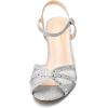 DREAM PAIRS Women’s Nina Low Heel Pump Sandals(150-silver)