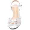 DREAM PAIRS Women’s Nina Low Heel Pump Sandals(150-white)
