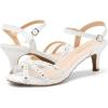 DREAM PAIRS Women’s Nina Low Heel Pump Sandals(150-white)