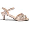 DREAM PAIRS Women’s Nina Low Heel Pump Sandals(166-gold)