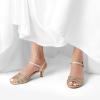 DREAM PAIRS Women’s Nina Low Heel Pump Sandals(166-gold)
