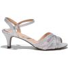 DREAM PAIRS Women’s Nina Low Heel Pump Sandals(166-silver)