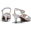 DREAM PAIRS Women’s Nina Low Heel Pump Sandals(166-silver)