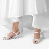 DREAM PAIRS Women’s Nina Low Heel Pump Sandals(166-white)