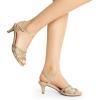 DREAM PAIRS Women’s Nina Low Heel Pump Sandals(Sparkling Gold)