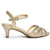 DREAM PAIRS Women’s Nina Low Heel Pump Sandals(Sparkling Gold)