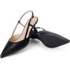 DREAM PAIRS Women’s Slingback Kitten Heels Closed Pointed Toe Low Stiletto Heels Dress Bridal Party Wedding Pumps Shoes(Black)
