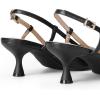 DREAM PAIRS Women’s Slingback Kitten Heels Closed Pointed Toe Low Stiletto Heels Dress Bridal Party Wedding Pumps Shoes(Black)