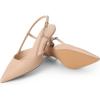 DREAM PAIRS Women’s Slingback Kitten Heels Closed Pointed Toe Low Stiletto Heels Dress Bridal Party Wedding Pumps Shoes(Nude)