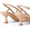 DREAM PAIRS Women’s Slingback Kitten Heels Closed Pointed Toe Low Stiletto Heels Dress Bridal Party Wedding Pumps Shoes(Nude)