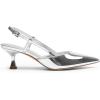 DREAM PAIRS Women’s Slingback Kitten Heels Closed Pointed Toe Low Stiletto Heels Dress Bridal Party Wedding Pumps Shoes(Silver)