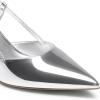 DREAM PAIRS Women’s Slingback Kitten Heels Closed Pointed Toe Low Stiletto Heels Dress Bridal Party Wedding Pumps Shoes(Silver)