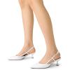 DREAM PAIRS Women’s Slingback Kitten Heels Closed Pointed Toe Low Stiletto Heels Dress Bridal Party Wedding Pumps Shoes(White)