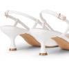 DREAM PAIRS Women’s Slingback Kitten Heels Closed Pointed Toe Low Stiletto Heels Dress Bridal Party Wedding Pumps Shoes(White)