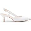 DREAM PAIRS Women’s Slingback Kitten Heels Closed Pointed Toe Low Stiletto Heels Dress Bridal Party Wedding Pumps Shoes(White)