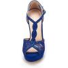 DREAM PAIRS womens Heeled Sandals(Royal Blue)