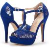 DREAM PAIRS womens Heeled Sandals(Royal Blue)