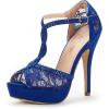 DREAM PAIRS womens Heeled Sandals(Royal Blue)