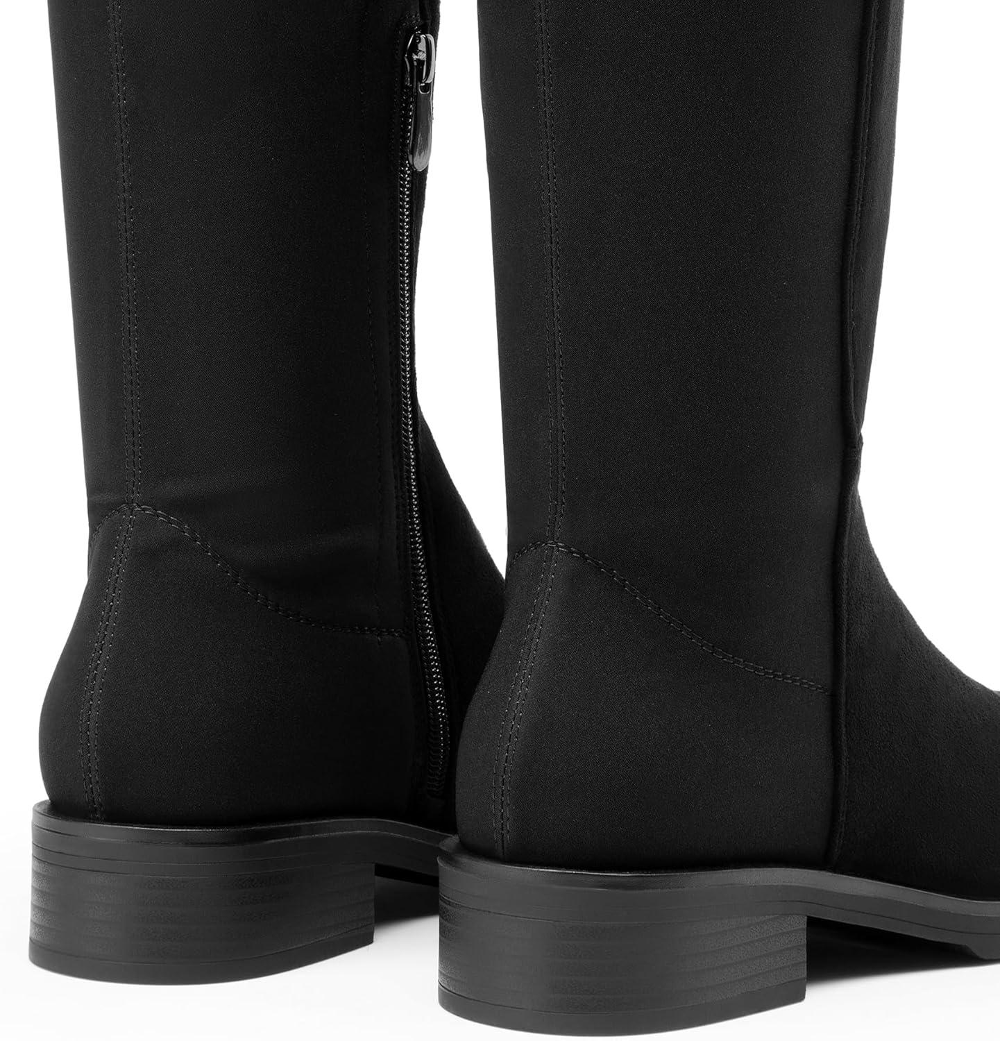 image:imageDREAM PAIRS Womens Knee High Boots Platform Chunky Heel Thigh High Fashion Over The Knee Boots SDOB2407WBlacksuede