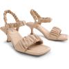 DREAM PAIRS Kitten Heels for Women Comfortable Low Heels Sandals Suqare Open Toe Cute Wedding Party Evening Prom Dance Strap Dress Pump Sandals Shoes(Nude)