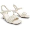 DREAM PAIRS Kitten Heels for Women Comfortable Low Heels Sandals Suqare Open Toe Cute Wedding Party Evening Prom Dance Strap Dress Pump Sandals Shoes(White)