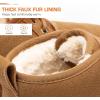 DREAM PAIRS Women’s Ankle Winter Boots Genuine Suede Leather Faux Fur Lace Up Snow Warm Comfort Cozy Short Booties FuzzyGo Women’s Cozy(Chestnut)