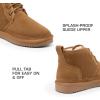 DREAM PAIRS Women’s Ankle Winter Boots Genuine Suede Leather Faux Fur Lace Up Snow Warm Comfort Cozy Short Booties FuzzyGo Women’s Cozy(Chestnut)