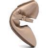 DREAM PAIRS Women’s Ballet Flats Foldable Square Toe Mary Jane Flats Comfortable Slip On Dress Shoes Business Casual Work Mary Jane Shoes(Nude)