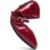 DREAM PAIRS Women’s Ballet Flats Foldable Square Toe Mary Jane Flats Comfortable Slip On Dress Shoes Business Casual Work Mary Jane Shoes(Red)