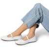 DREAM PAIRS Women’s Ballet Flats Foldable Square Toe Mary Jane Flats Comfortable Slip On Dress Shoes Business Casual Work Mary Jane Shoes(White)