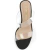 DREAM PAIRS Women’s Clear Two Strap Open Toe High Block Chunky Slip on Dress Heel Sandals(Black/Clear)