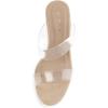 DREAM PAIRS Women’s Clear Two Strap Open Toe High Block Chunky Slip on Dress Heel Sandals(Nude/Clear)
